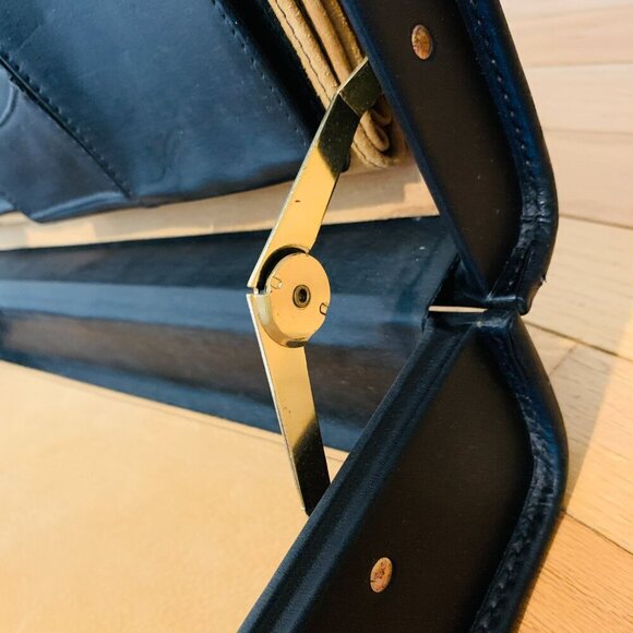 Coach Black Leather Hard Sided 4.5" Briefcase Rare Nos Vintage Made In The USA. - Picture 9 of 16